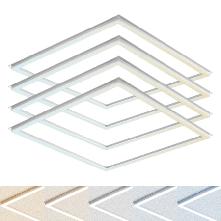 Luxrite 2x2 FT Edge Lit LED Panel Lights 5CCT 3000K-6500K 20/30/40W Up to 5200LM 0-10V Dimmable ETL, 4PK LR24164-4PK